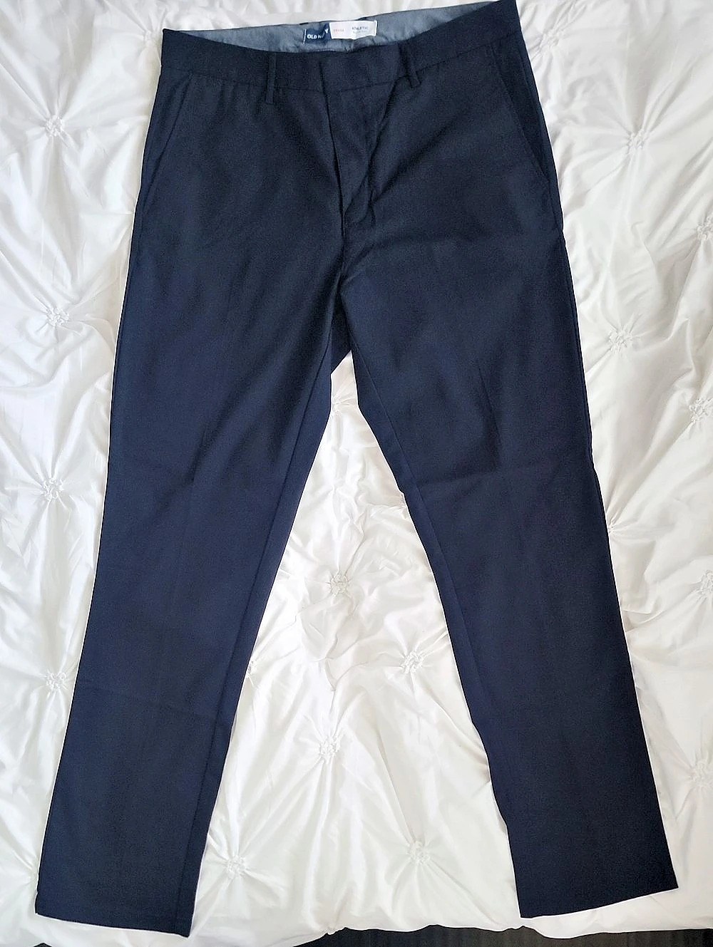 Old Navy Athletic Built-In Flex Chino Pants Blue Waist 38x34